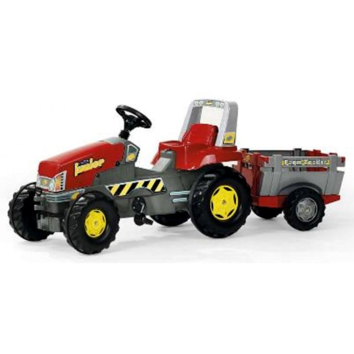 Šlapací traktor Rolly Junior s vlečkou - červený
