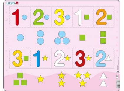 Larsen Puzzle Čísla 1-3 s grafickými znaky
