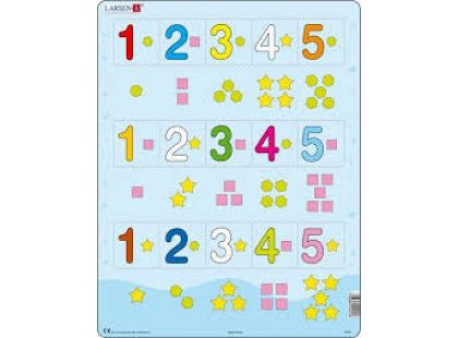 Larsen Puzzle Čísla 1-5 s grafickými znaky