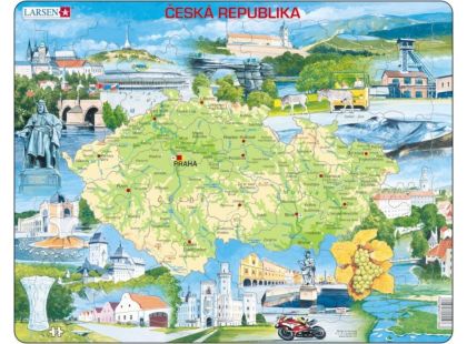 Larsen Puzzle Mapa Česka - atraktivní místa