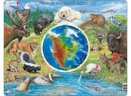 Larsen puzzle Zvířata Severní Ameriky 90 dílků