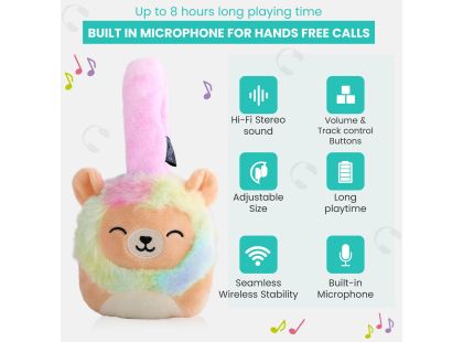 Lazerbuilt Squishmallows Plush Bluetooth Headphones - Leonard