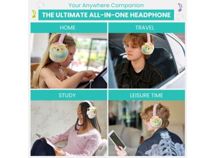 Lazerbuilt Squishmallows Plush Bluetooth Headphones - Leonard