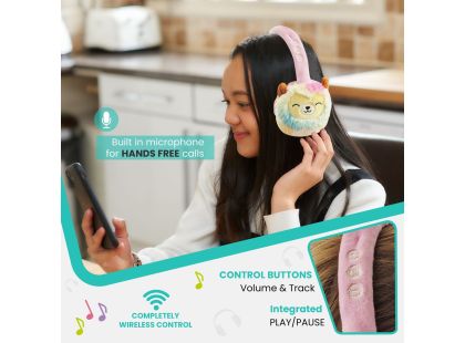 Lazerbuilt Squishmallows Plush Bluetooth Headphones - Leonard