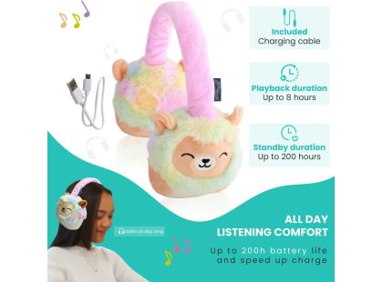 Lazerbuilt Squishmallows Plush Bluetooth Headphones - Leonard