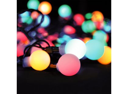 LED 2 v 1 venkovní vánoční řetěz, koule, 200 LED, RGB+bílá, 20 m, 8 funkcí, IP44
