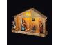 LED dřevěný betlém, 30 x 21 cm, 7 x LED, 2 x AA 3