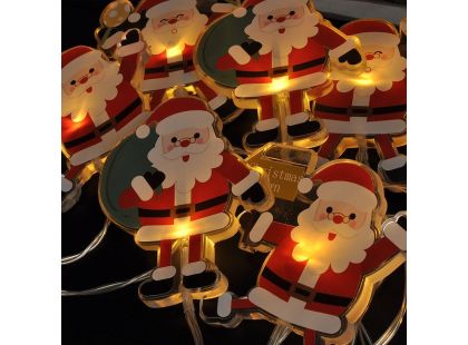 LED okenní řetěz - Santa, 6 x LED, přísavný, 120 cm, 2 x AA
