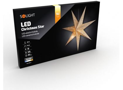 LED vánoční hvězda, závěsná, 60 cm, 20 x LED, 2 x AA