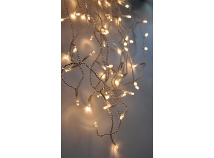 LED vánoční závěs, rampouchy, 120 LED, 3 m x 0,7m, přívod 6m, venkovní, teplé bílé světlo