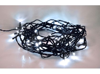 LED venkovní vánoční řetěz, 500 LED, 50 m, přívod 5 m, 8 funkcí, časovač, IP44, studená bílá - Poškozený obal