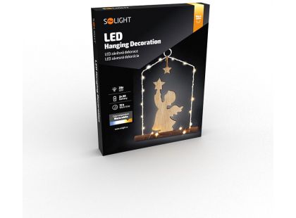 LED závěsná dekorace - anděl, 20 x LED, 2 x AA