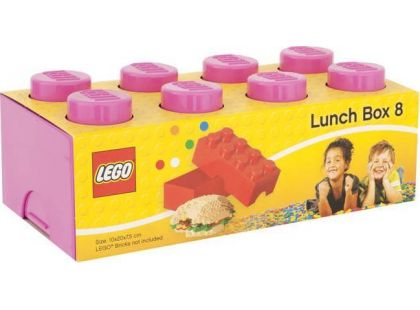 LEGO Box na svačinu 10x20x7,5cm Růžová