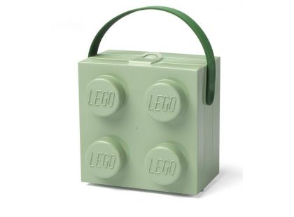 LEGO® box s rukojetí army zelená