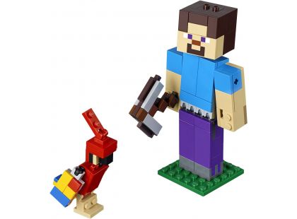 LEGO Minecraft 21148 velká figurka: Steve s papouškem