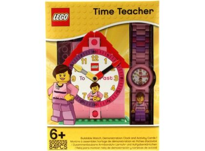 LEGO Time Teacher Výuková stavebnice hodin + hodinky růžové