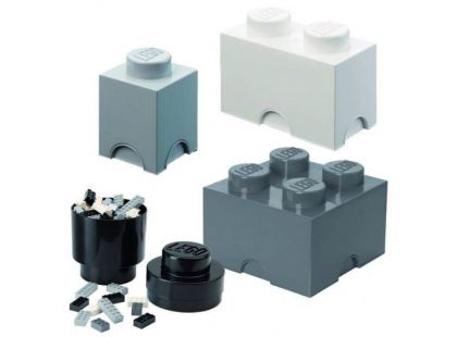 LEGO úložné boxy Multi-Pack 4 ks černá, bílá, šedá - Poškozený obal