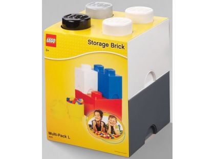 LEGO úložné boxy Multi-Pack 4 ks černá, bílá, šedá - Poškozený obal