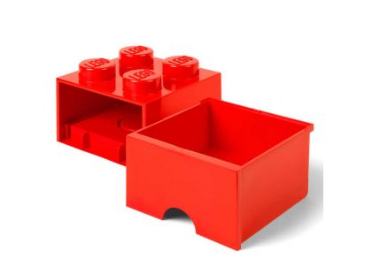 LEGO® úložný box 4 s šuplíkem - Červená
