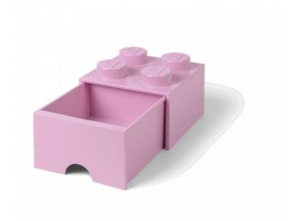 LEGO® úložný box 4 s šuplíkem - Světle růžová