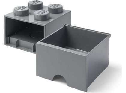 LEGO® úložný box 4 s šuplíkem - Tmavě šedá