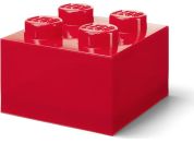 LEGO úložný box 4 s víkem - průhledná červená