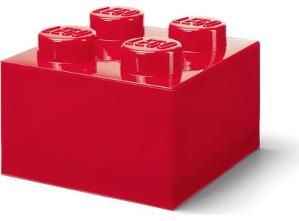 LEGO úložný box 4 s víkem - průhledná červená