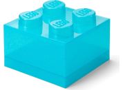 LEGO úložný box 4 s víkem - Třpytivá modrá