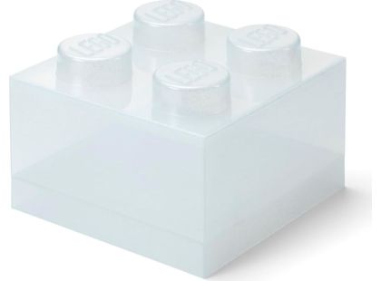 LEGO úložný box 4 s víkem - Třpytivá průhledná