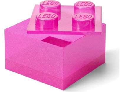 LEGO úložný box 4 s víkem - Třpytivá růžová