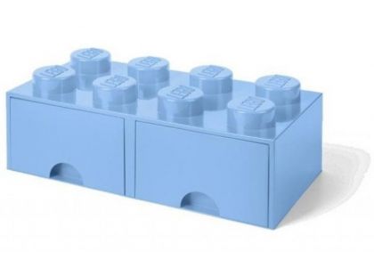 LEGO Úložný box 8 s šuplíky - světle modrá - Poškozený obal