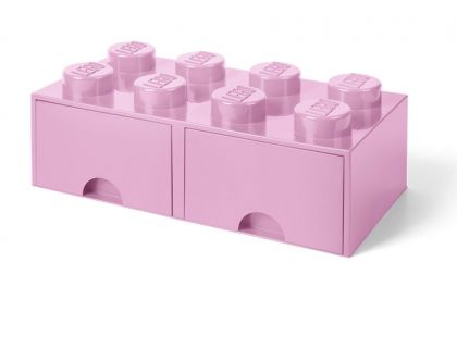 LEGO® Úložný box 8 s šuplíky - světle růžová