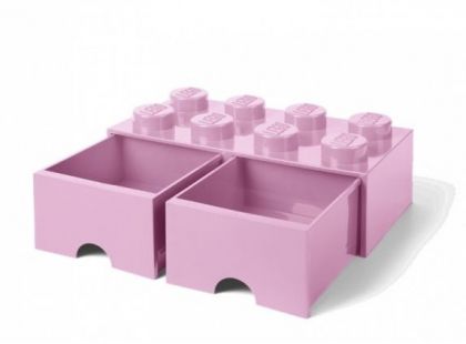 LEGO® Úložný box 8 s šuplíky - světle růžová
