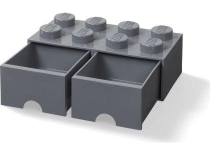 LEGO® Úložný box 8 s šuplíky - tmavě šedá