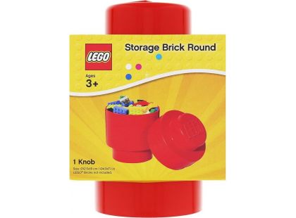 LEGO Úložný box kulatý 12,5x18cm Červená