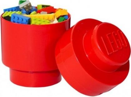 LEGO Úložný box kulatý 12,5x18cm Červená