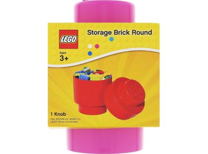LEGO Úložný box kulatý 12,5x18cm Růžová