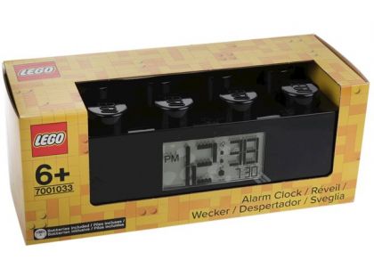 LEGO® Brick - hodiny s budíkem, černé