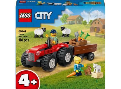 LEGO® City 60461 Červený traktor s přívěsem a ovcemi