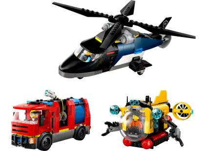 LEGO® City 60462 Remix: Helikoptéra, hasičský vůz a ponorka