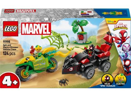 LEGO® Marvel Spidey a jeho úžasní přátelé 11198 Spin, Electro a naháněčka s dinosauřím vozidlem