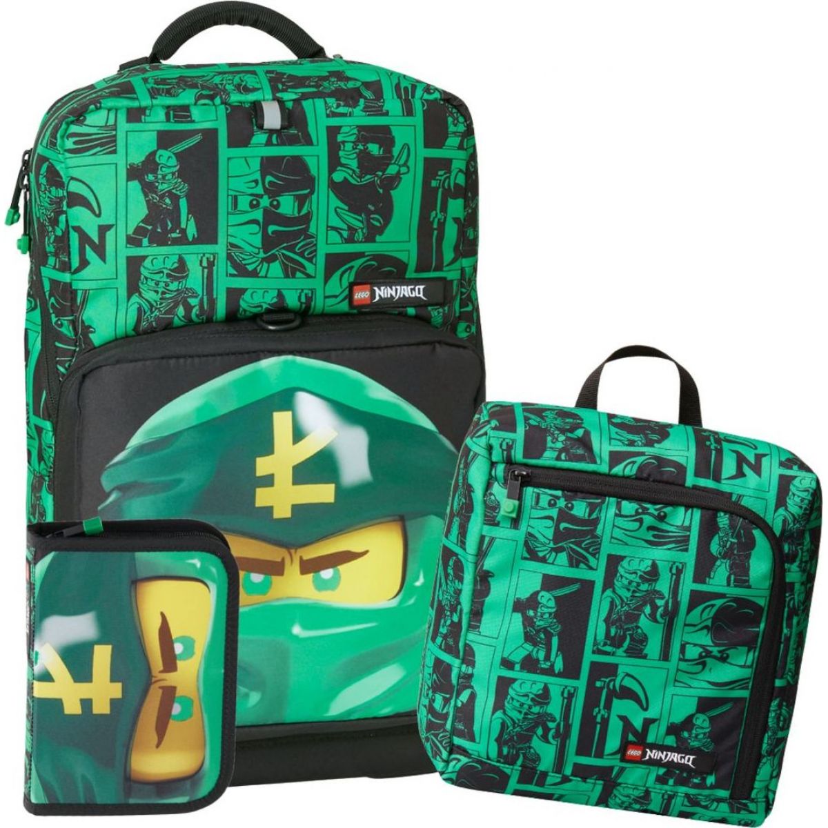 LEGO® Ninjago Green Optimo Plus školní batoh, 3dílný set