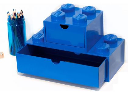 LEGO® stolní box 8 se šuplíky - modrá