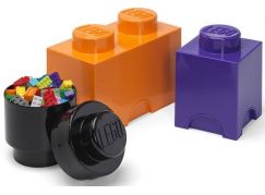 LEGO® úložné boxy Multi-Pack 3 ks - fialová, černá, oranžová