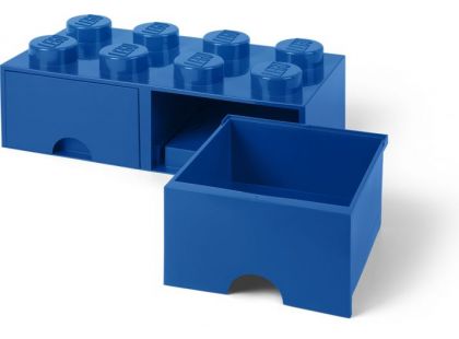 LEGO® Úložný box 8 s šuplíky - modrá - Poškozený obal