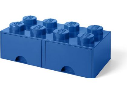 LEGO® Úložný box 8 s šuplíky - modrá - Poškozený obal