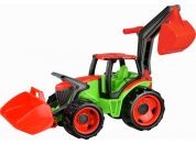 Lena 2081 Traktor se lžící a bagrem, zeleno-červený