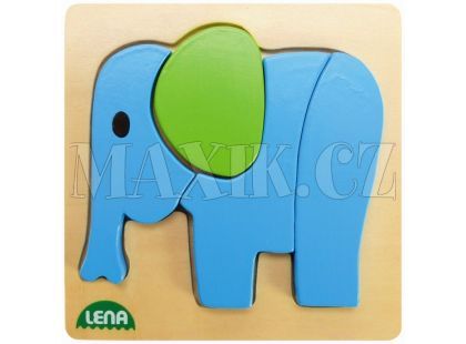 Lena Dřevěné puzzle Slon