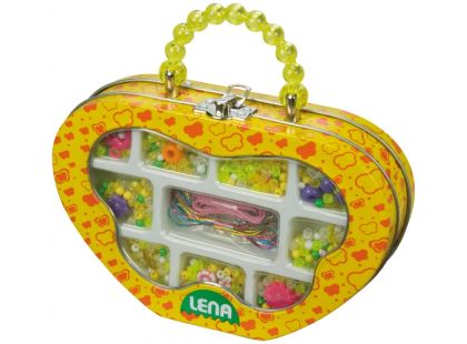 Lena Plastové perly v kovovém obalu Žluté