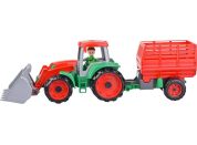 Lena Truxx Traktor s přívěsem na seno s ozdobným kartónem - Poškozený obal